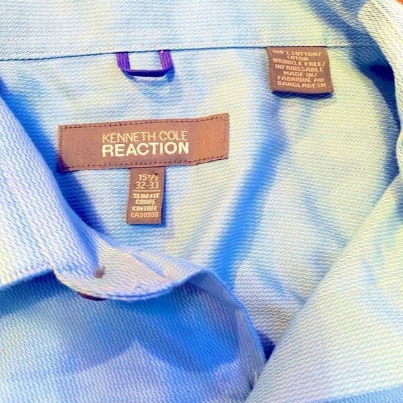 𝅺🌷 Kenneth Cole🌷 Mens Vibrant Blue Dress Shirt - Picture 13 of 16
